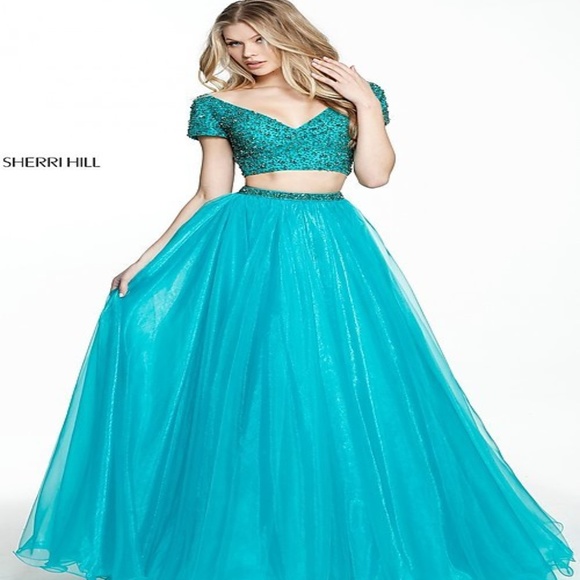 Petite Sherri Hill Two-Piece Prom Dress - Picture 1 of 5